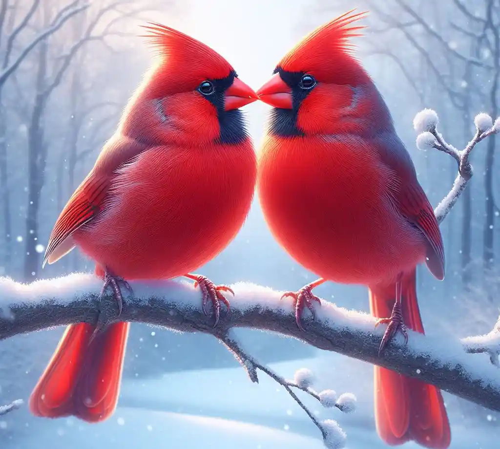 Two Cardinals Kissing