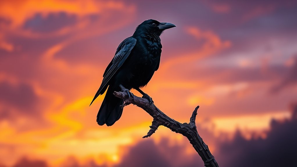 crows symbolize transformation and omens