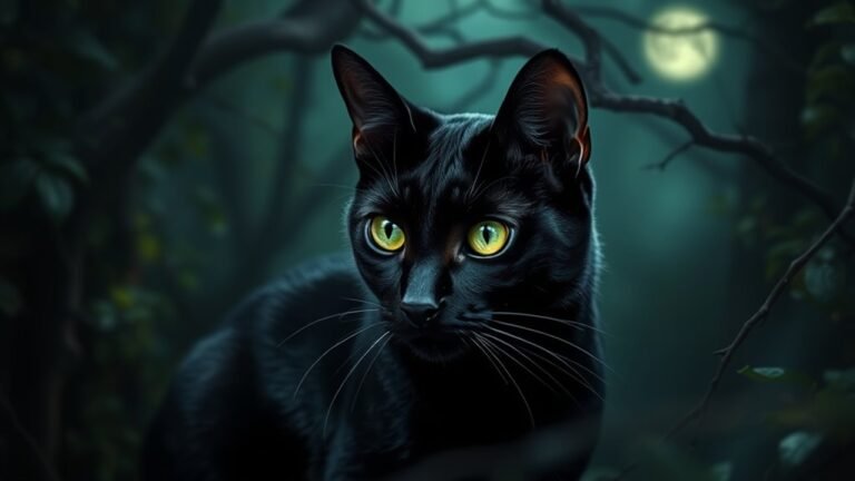black cat green eyes symbolism