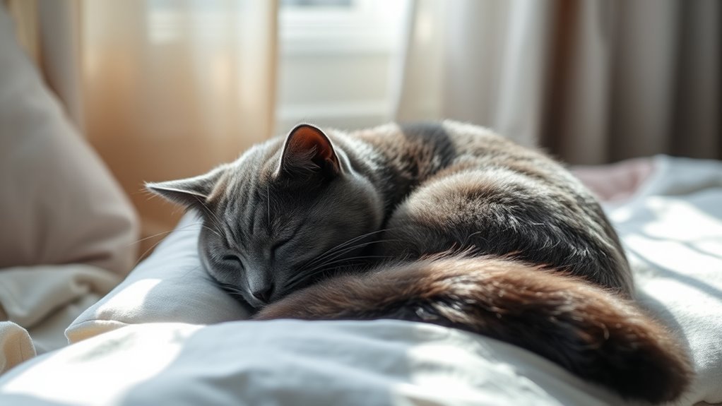 cat sleeping over head