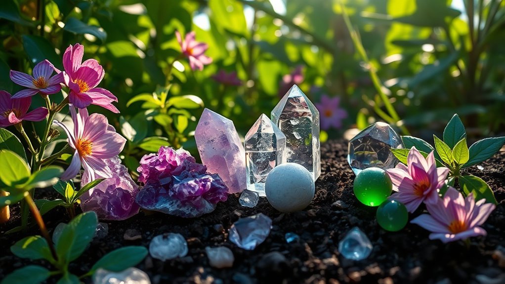 crystals enhance garden spirituality