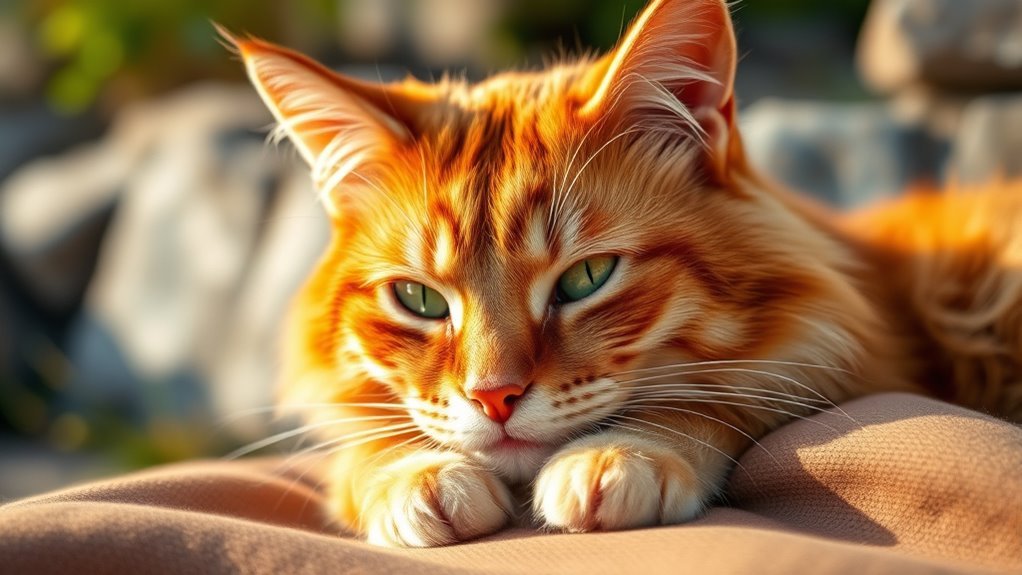 earthy stability golden brown cat