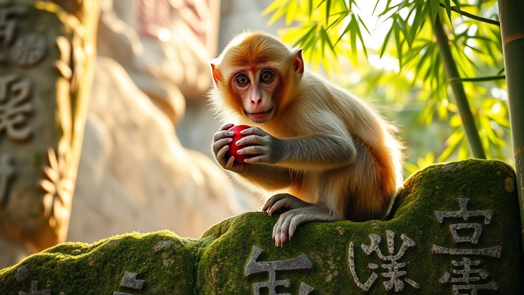macaque symbolizes playful intelligence